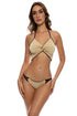 Luli Fama Twisted Beauty Front Twist Bustier Halter Top